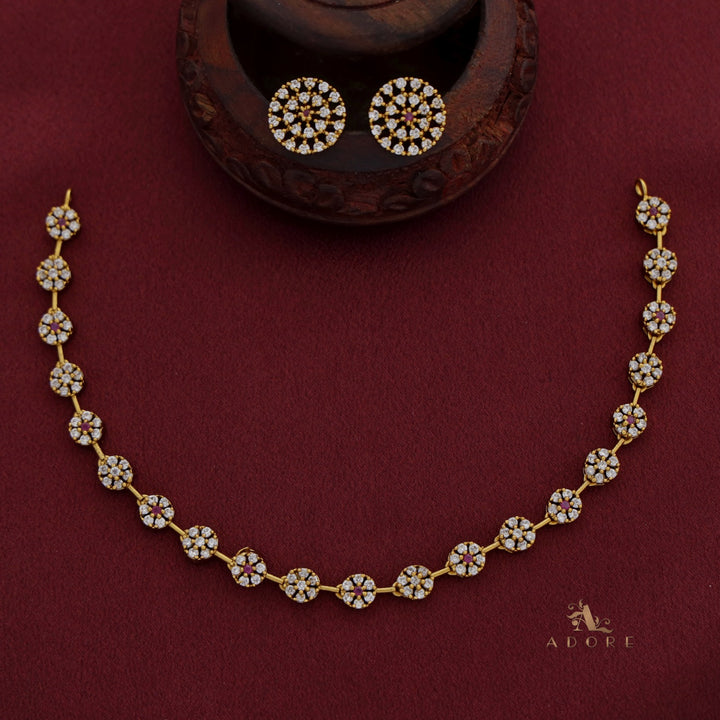 Sayali Flower AD Neckpiece With Stud