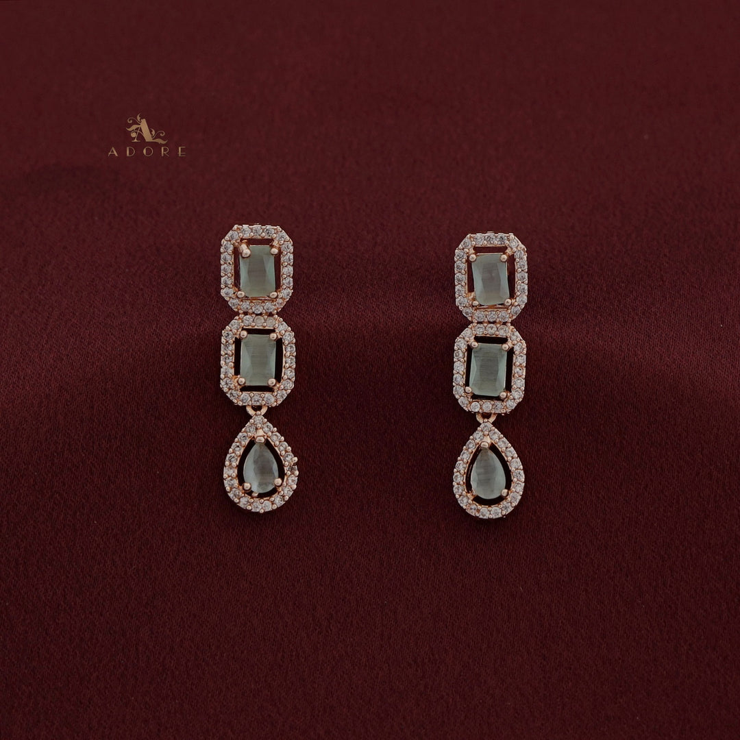 Agharika AD Stone Rose Gold Short Neckpiece With Earring