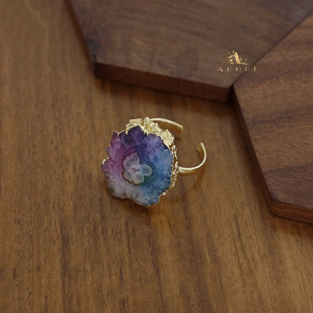 Rainbow Solar Agate Combo - Bracelet + Stud + Ring