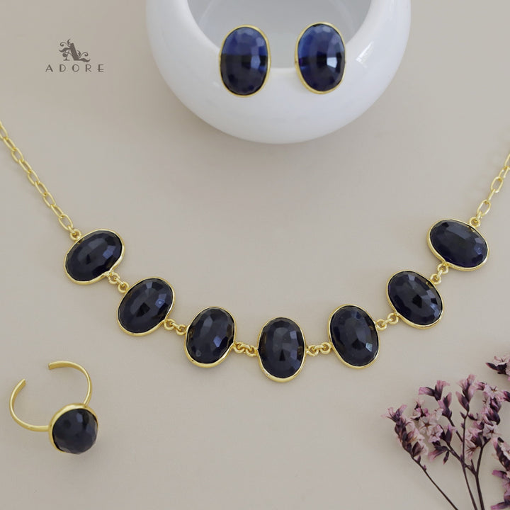 7 Stone Oval Choker Combo Set