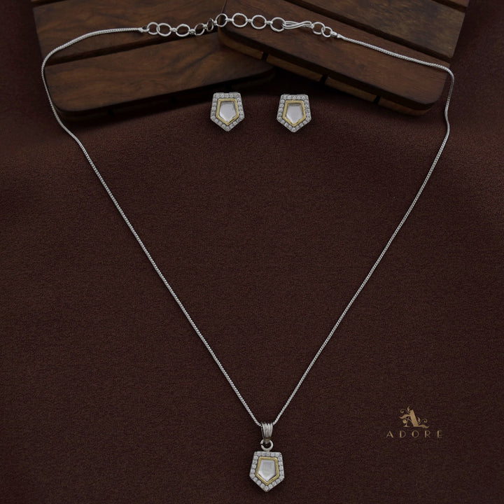 Aashi Silver kundan Neckpiece With Stud