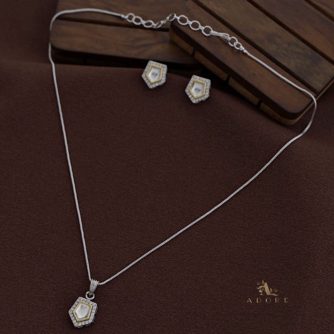 Aashi Silver kundan Neckpiece With Stud