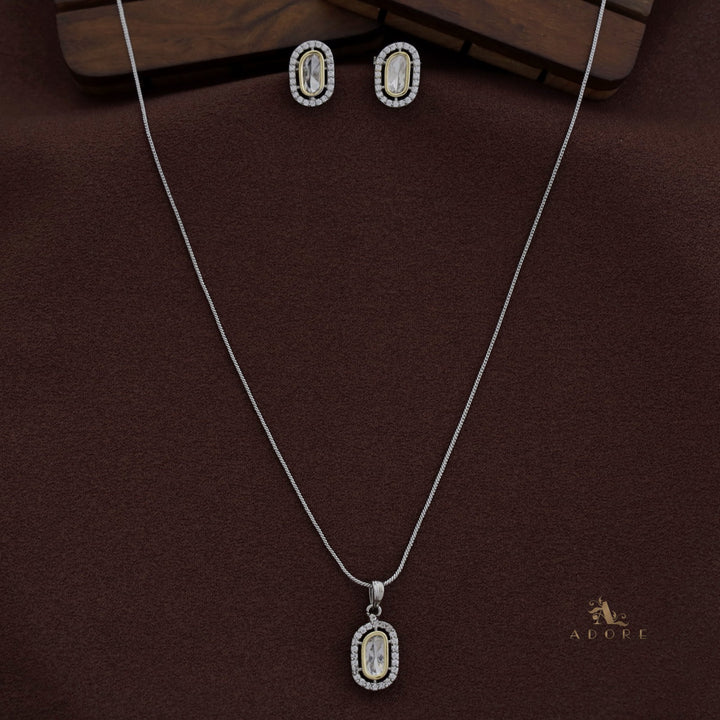 Aashi Silver kundan Neckpiece With Stud