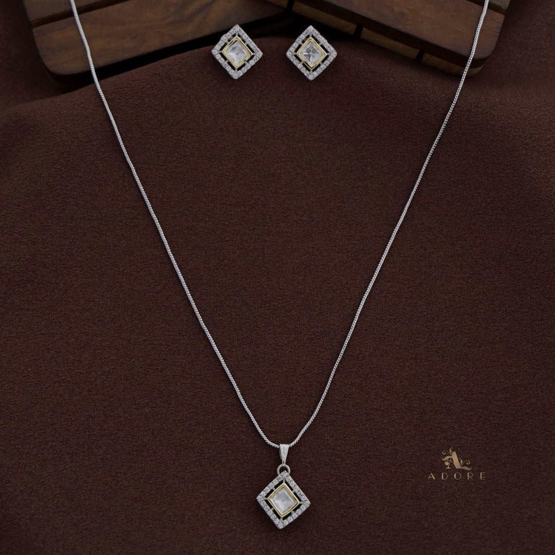 Aashi Silver kundan Neckpiece With Stud