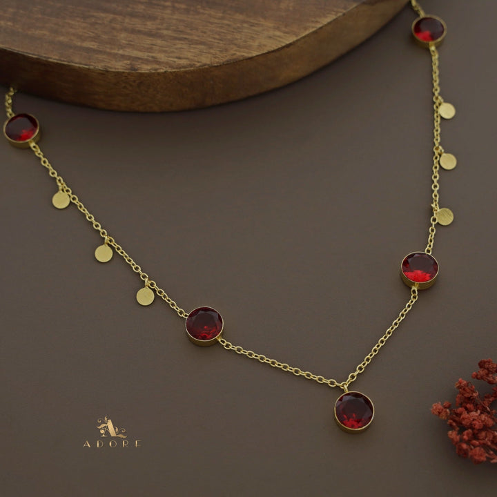 Tilda Glossy Round Coin Neckpiece
