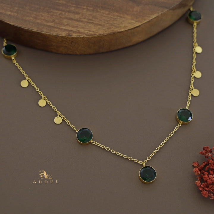 Tilda Glossy Round Coin Neckpiece