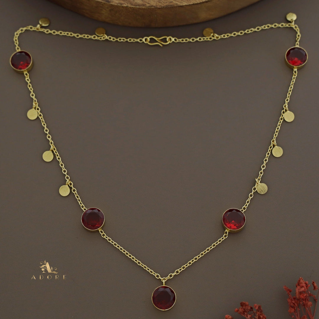 Tilda Glossy Round Coin Neckpiece