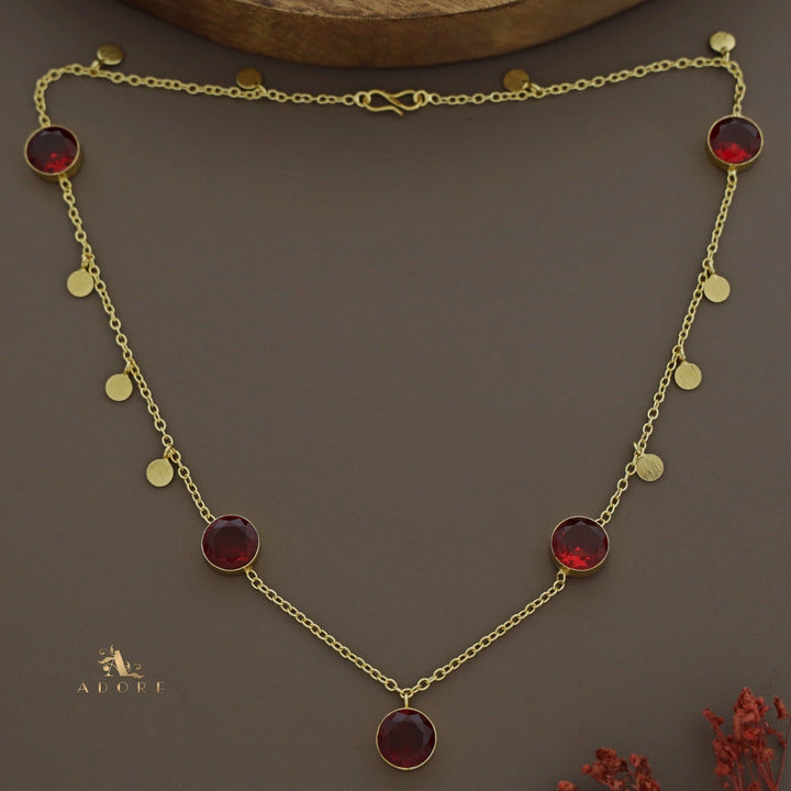 Tilda Glossy Round Coin Neckpiece