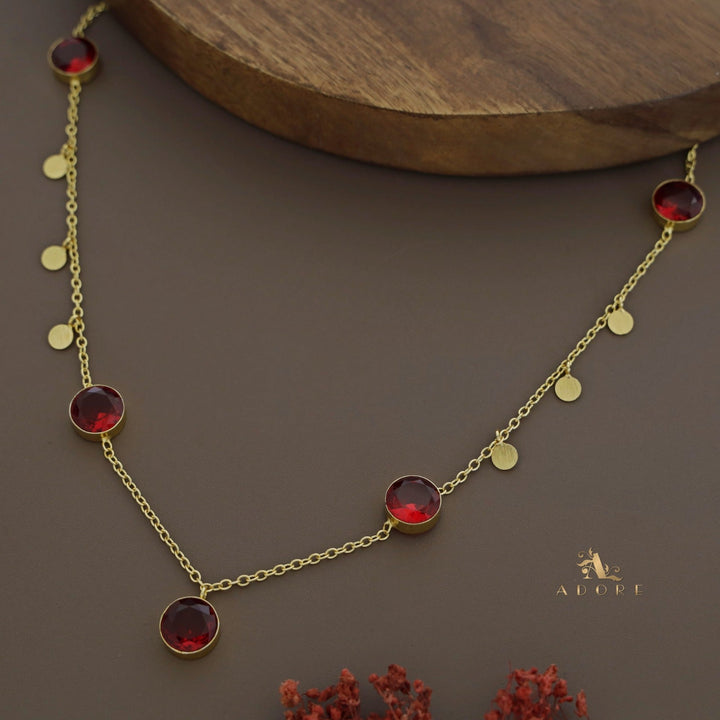 Tilda Glossy Round Coin Neckpiece
