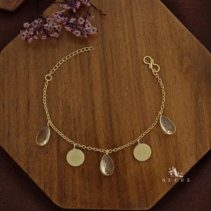 Golden Coin + Glossy Drop Bracelet