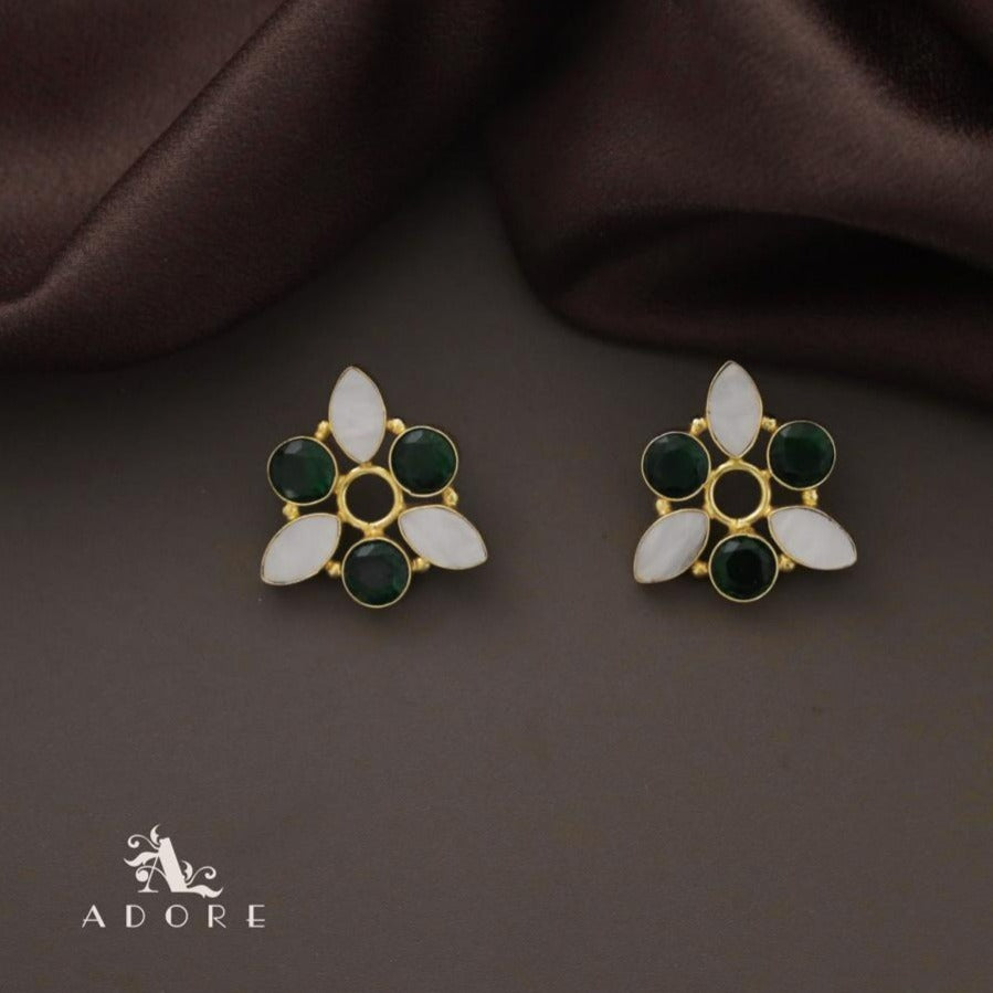 Glossy MOP Flower Chakra Earring