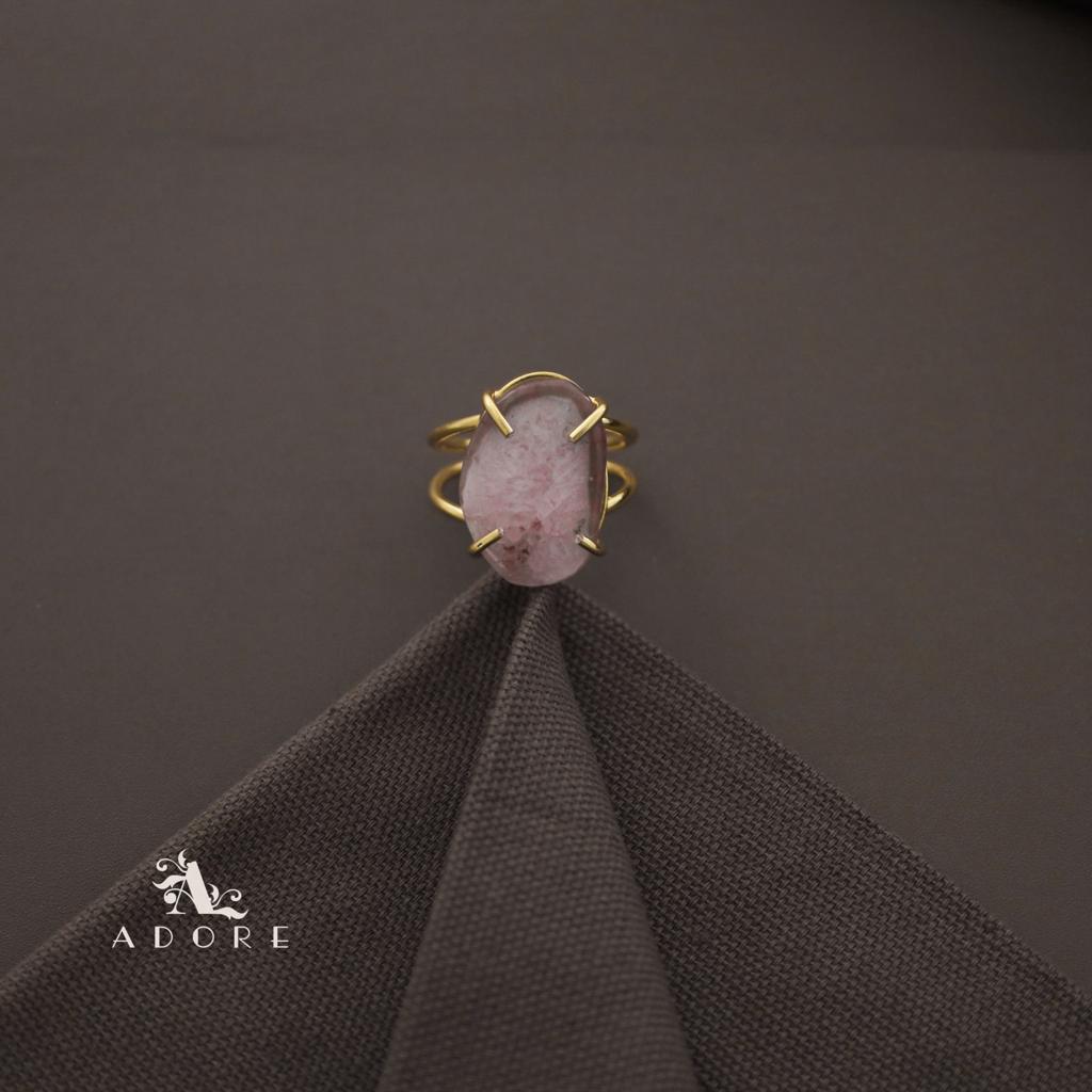 Two Layer Agate Claw Ring