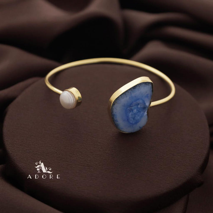 Trish Solar Agate + Pearl Bangle