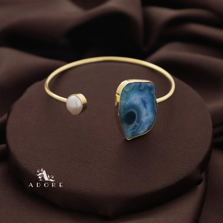 Trish Solar Agate + Pearl Bangle