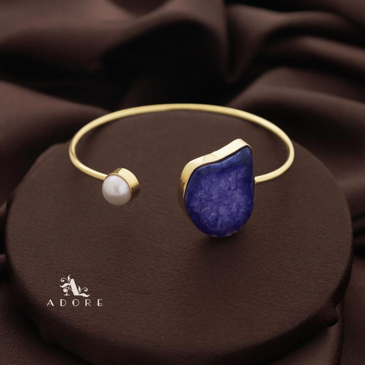 Trish Solar Agate + Pearl Bangle
