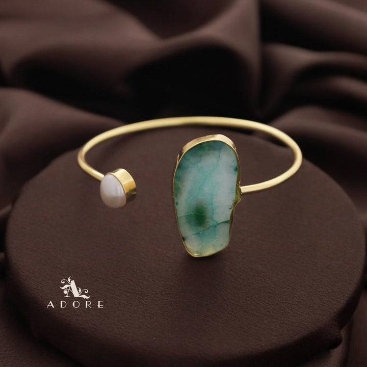 Trish Solar Agate + Pearl Bangle