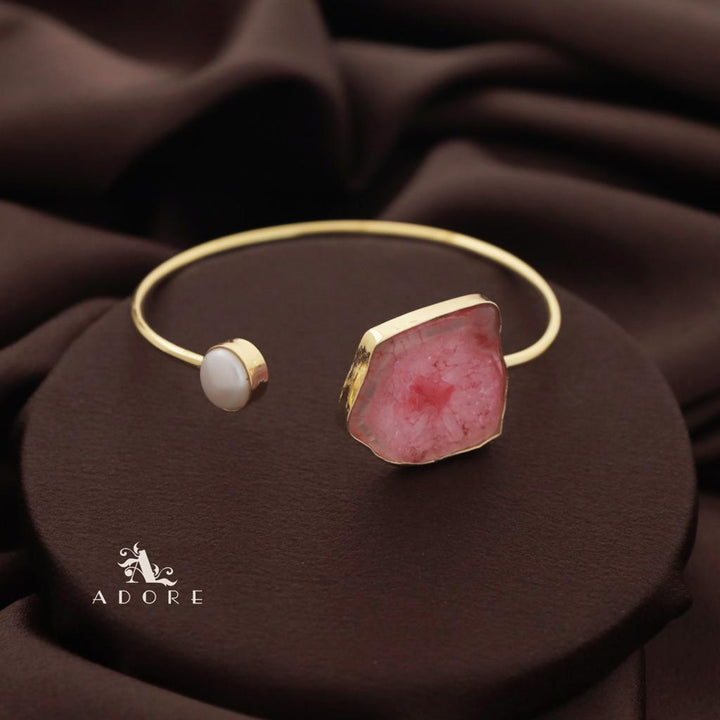 Trish Solar Agate + Pearl Bangle