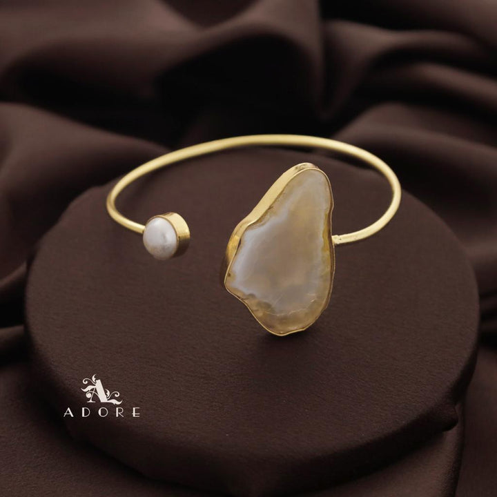 Trish Solar Agate + Pearl Bangle