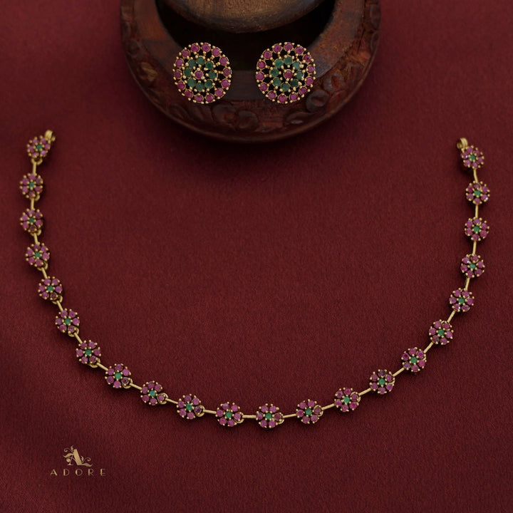 Sayali Flower AD Neckpiece With Stud