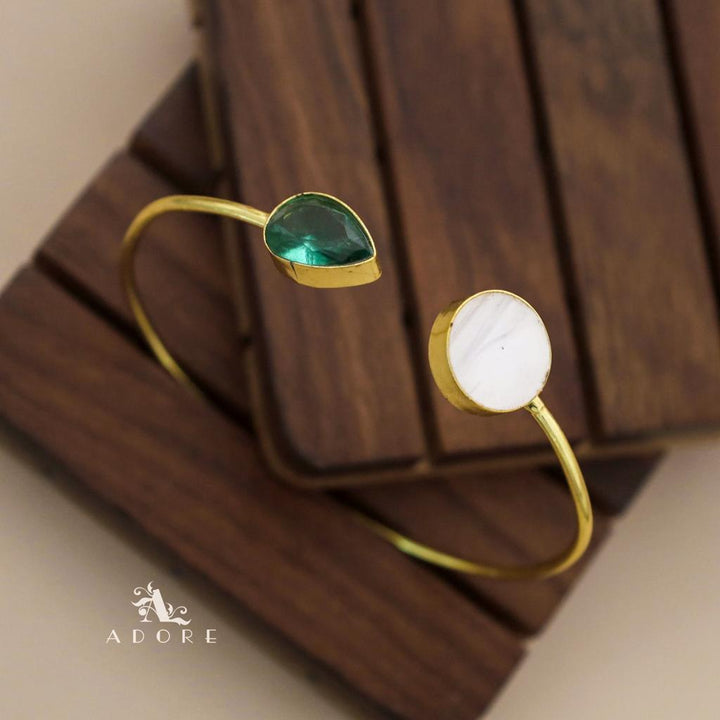 Round MOP Glossy Drop Bangle