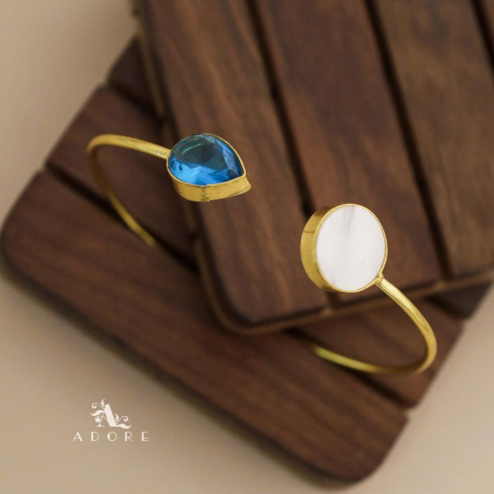 Round MOP Glossy Drop Bangle