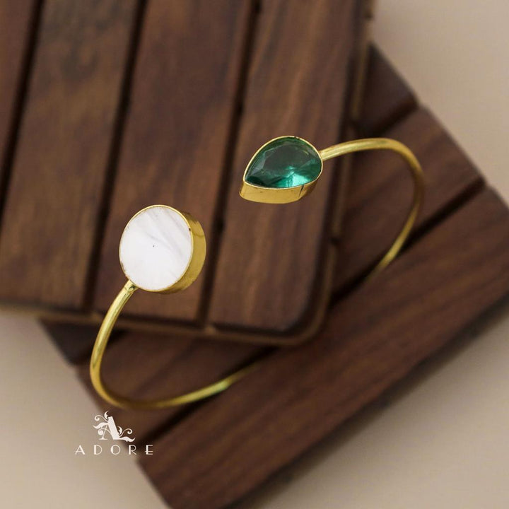 Round MOP Glossy Drop Bangle