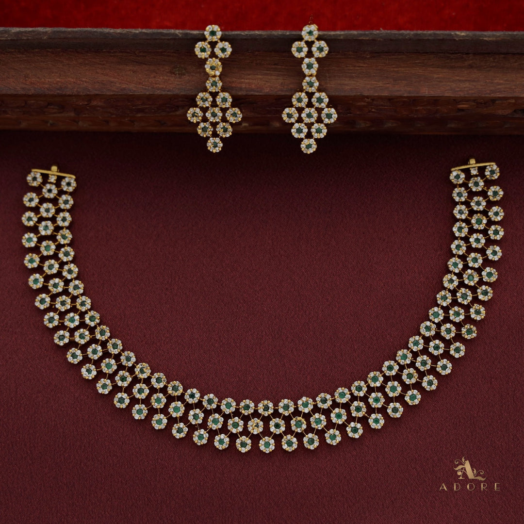 Virini AD Neckpiece With Earring
