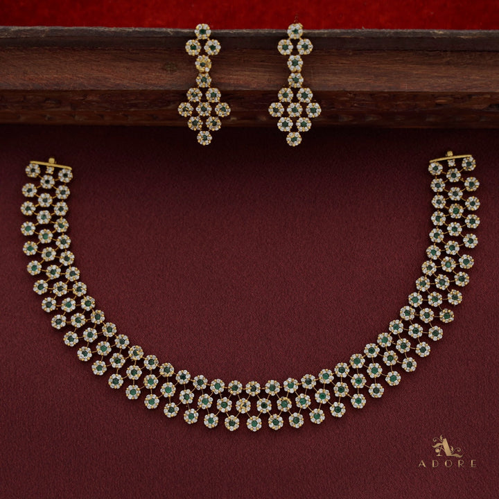 Virini AD Neckpiece With Earring