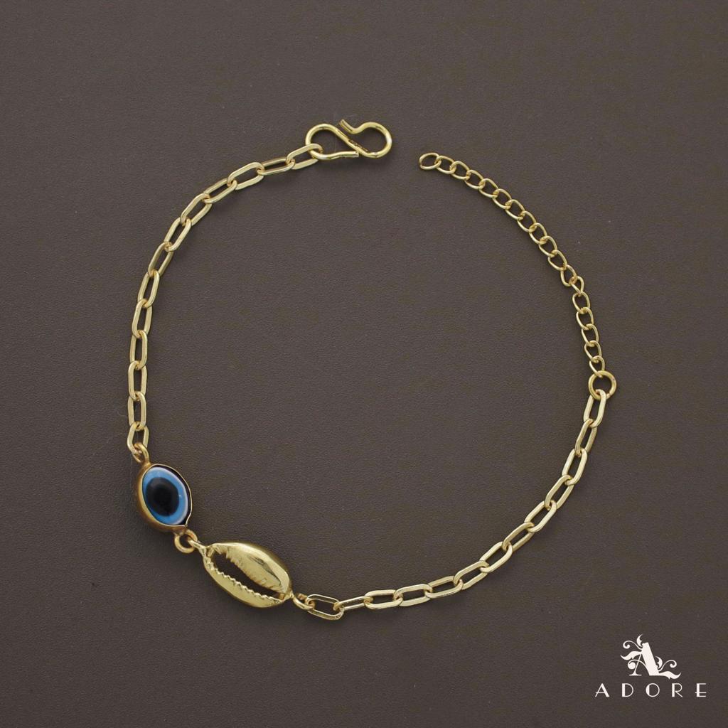 Evil Eye Golden Shell Chain Bracelet