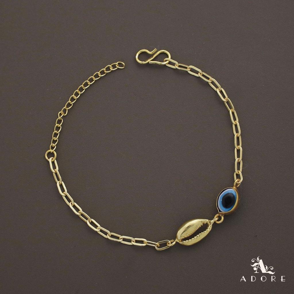 Evil Eye Golden Shell Chain Bracelet