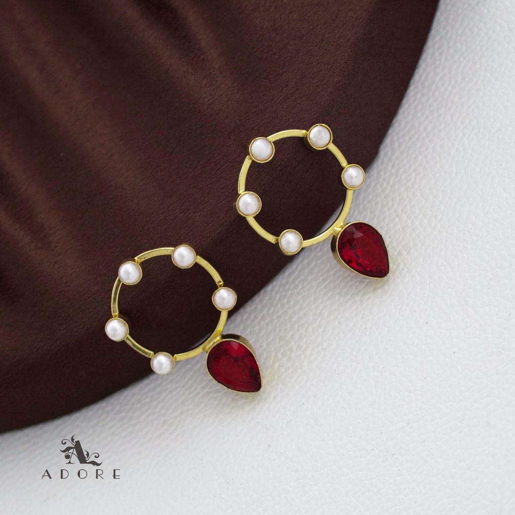 Pearly Round Glossy Drop Earring (Colour Option)