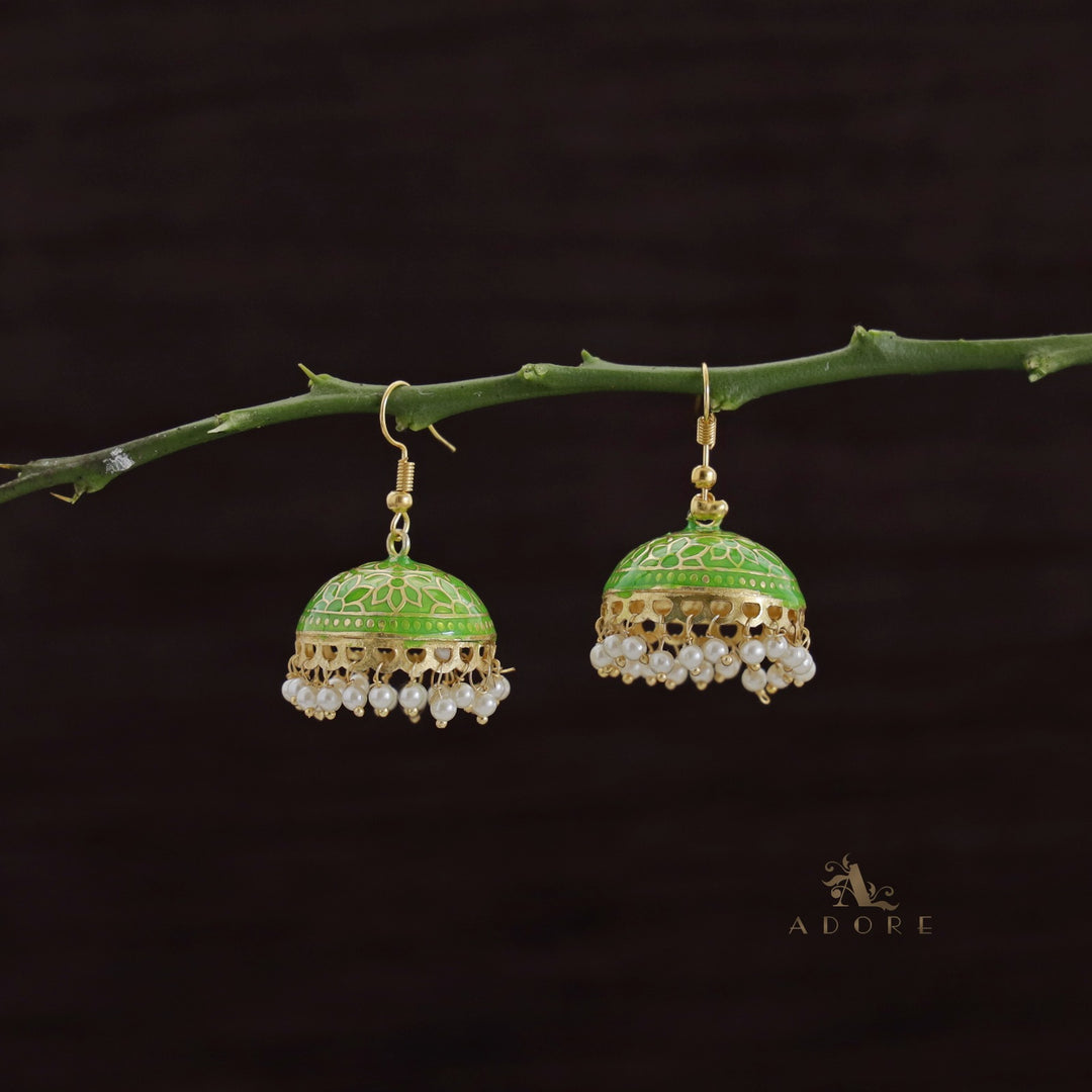 Kaitha Handpainted Pearl Jhumka Drop