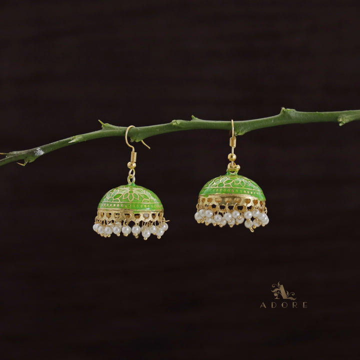 Kaitha Handpainted Pearl Jhumka Drop
