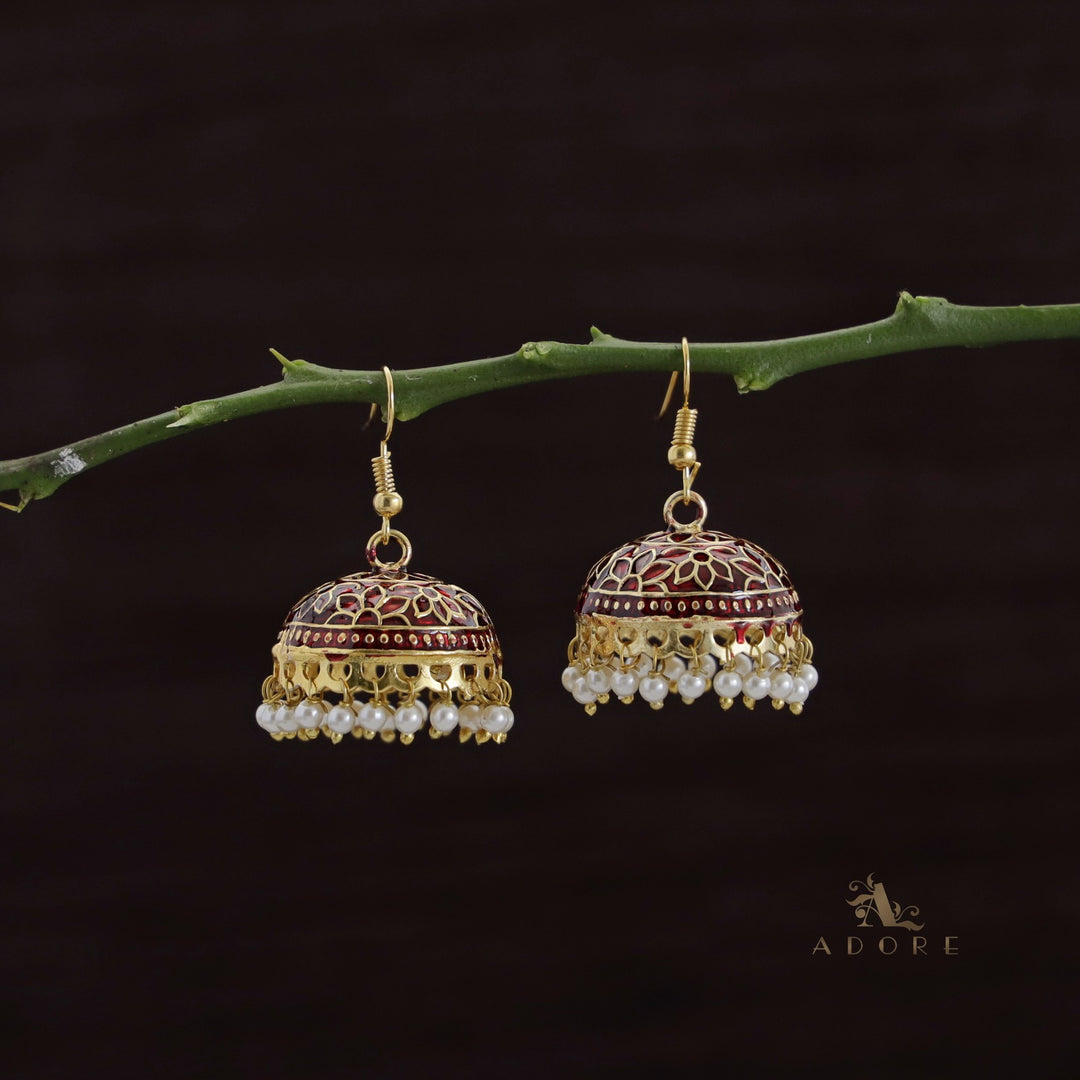 Kaitha Handpainted Pearl Jhumka Drop