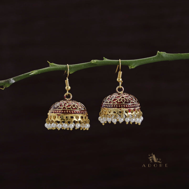 Kaitha Handpainted Pearl Jhumka Drop