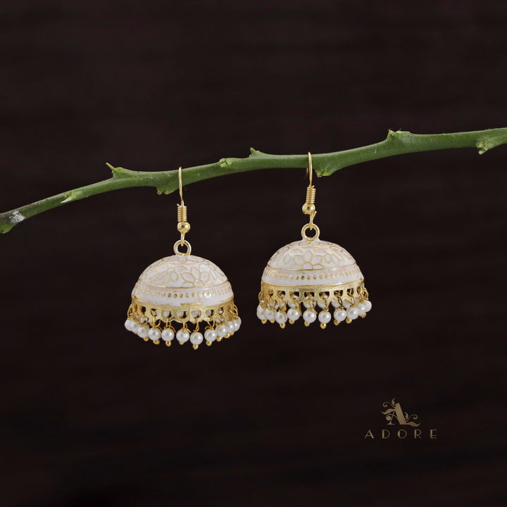 Kaitha Handpainted Pearl Jhumka Drop