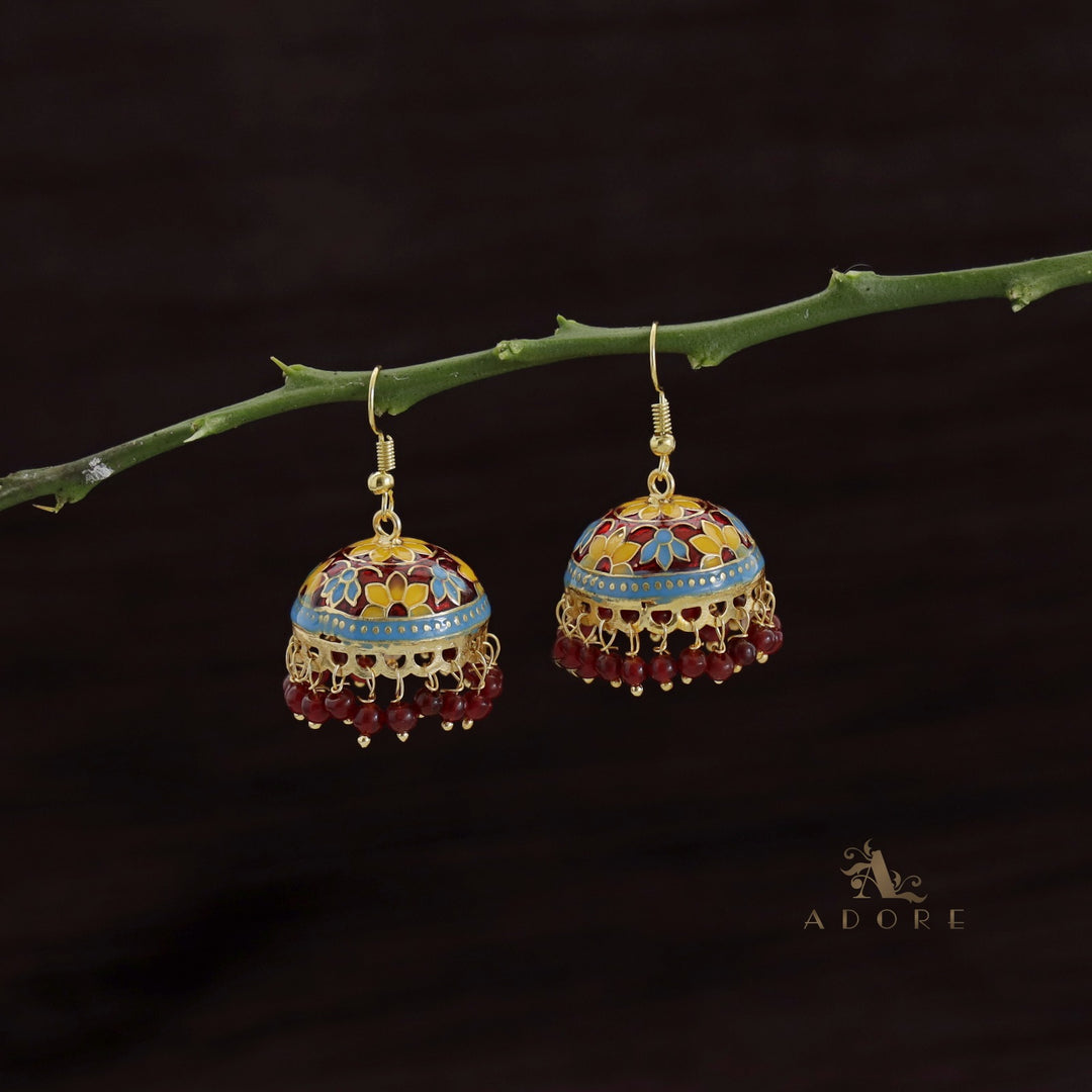 Kaitha Handpainted Pearl Jhumka Drop