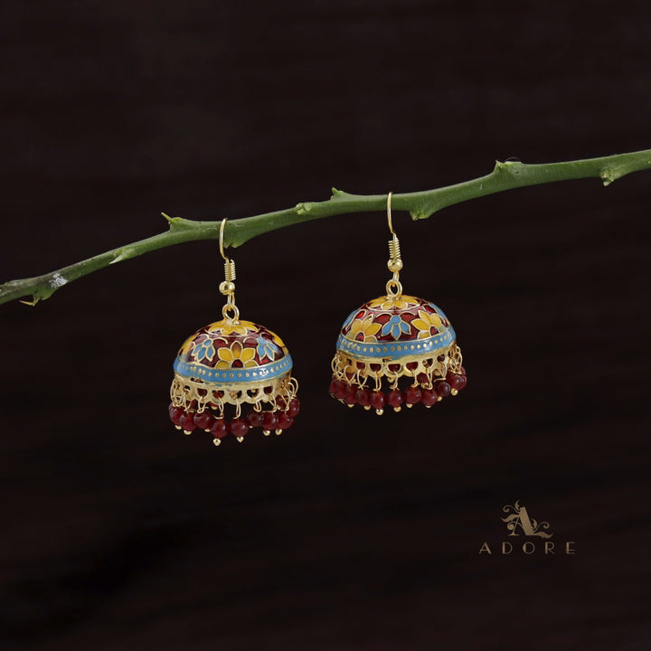 Kaitha Handpainted Pearl Jhumka Drop