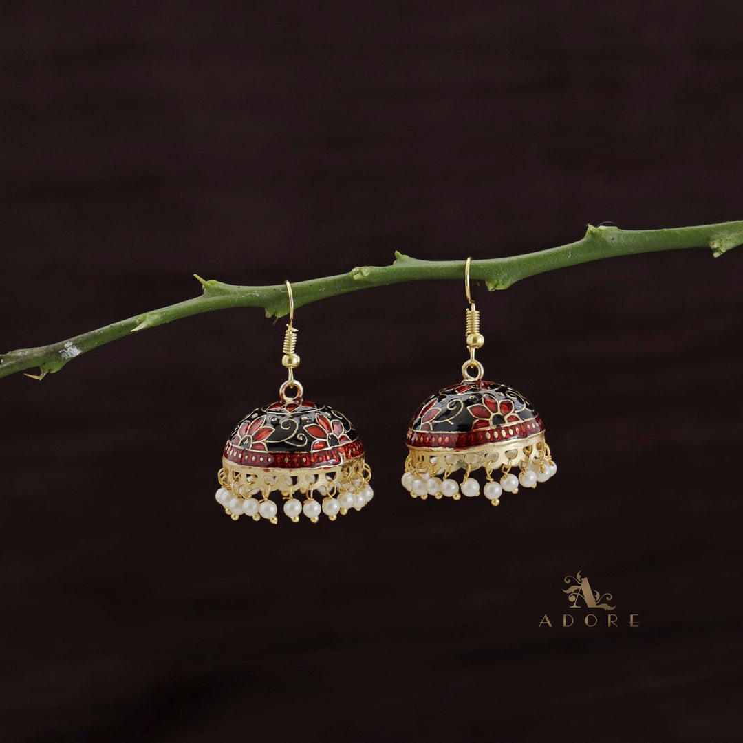Kaitha Handpainted Pearl Jhumka Drop