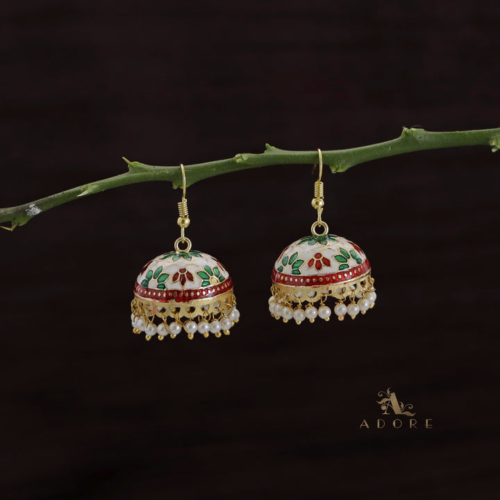 Kaitha Handpainted Pearl Jhumka Drop