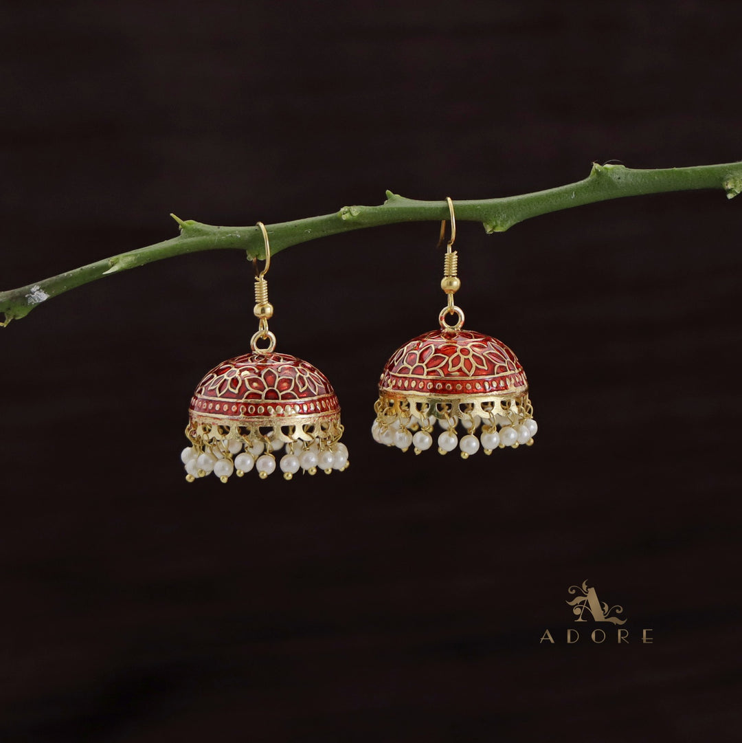 Kaitha Handpainted Pearl Jhumka Drop