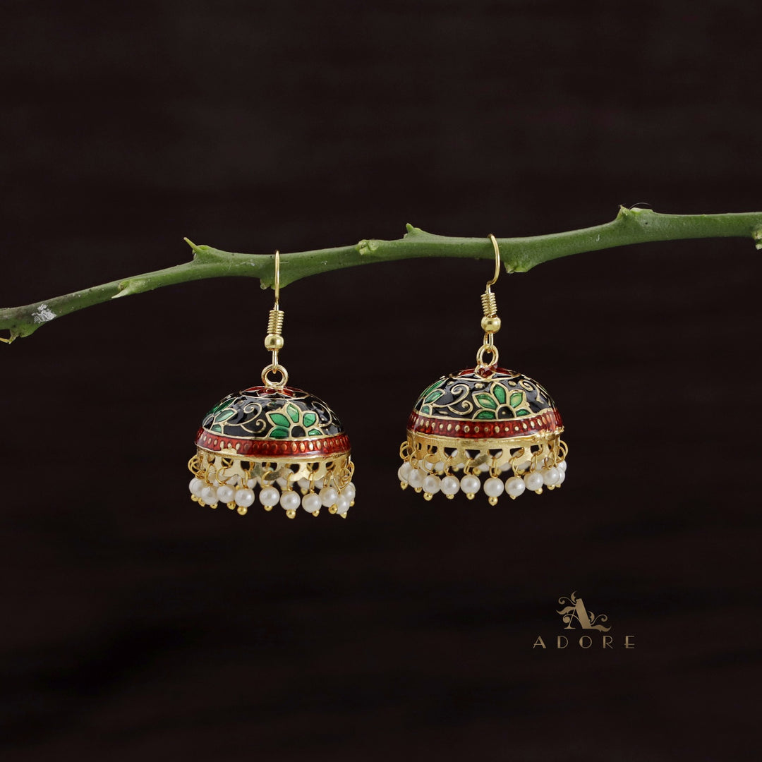 Kaitha Handpainted Pearl Jhumka Drop