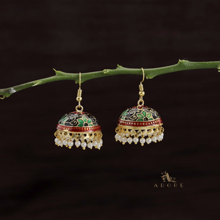 Kaitha Handpainted Pearl Jhumka Drop