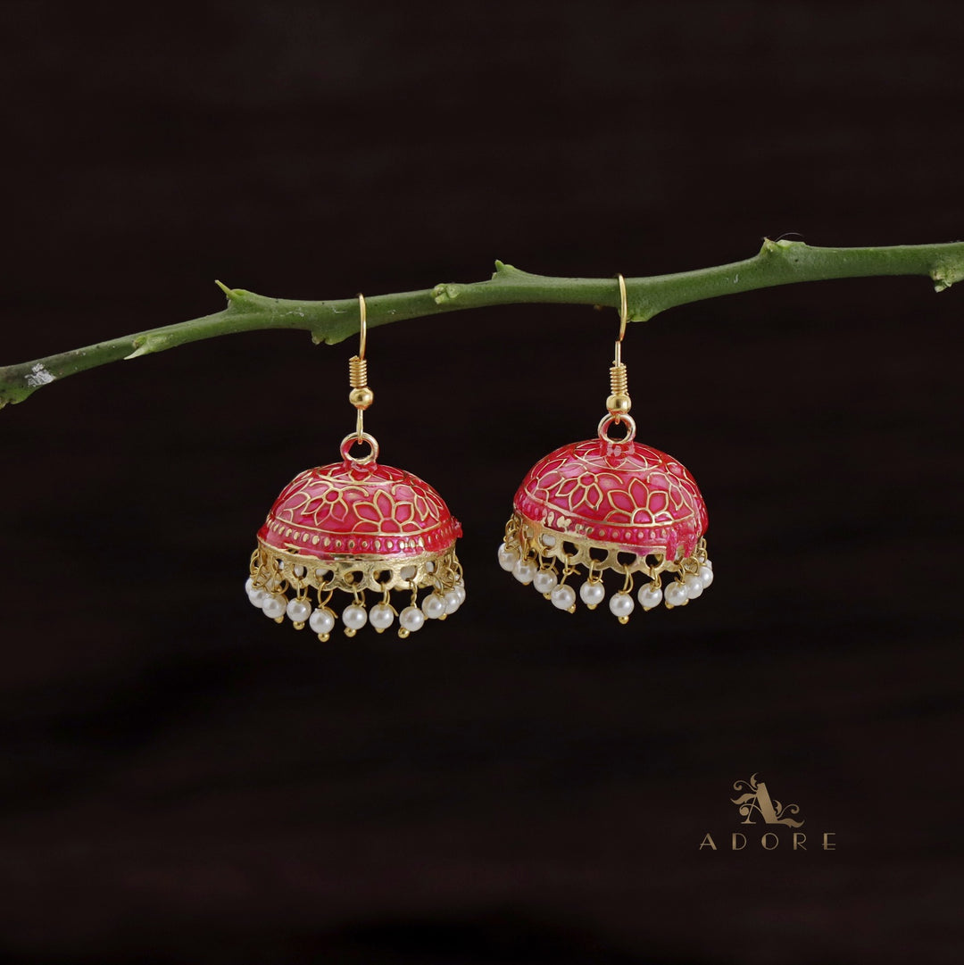 Kaitha Handpainted Pearl Jhumka Drop