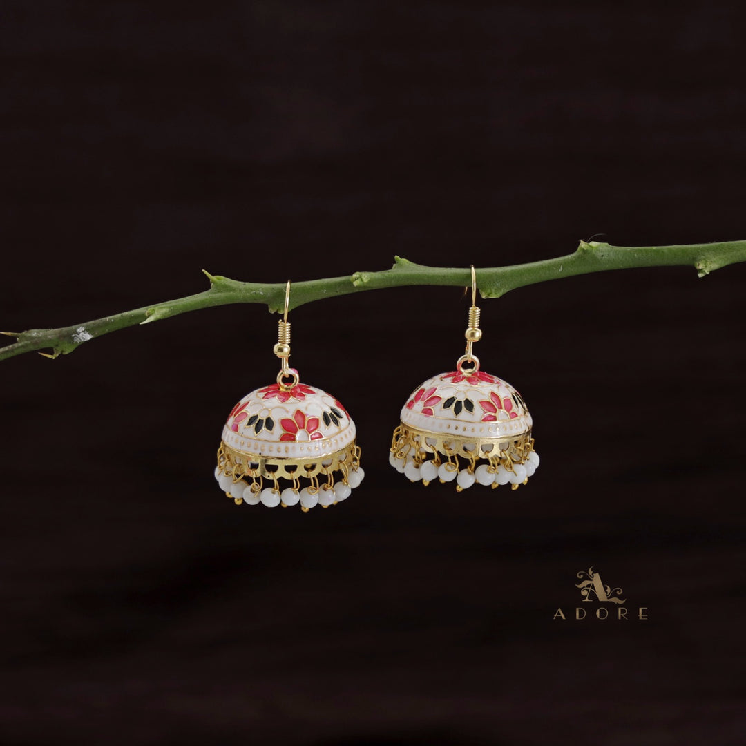 Kaitha Handpainted Pearl Jhumka Drop