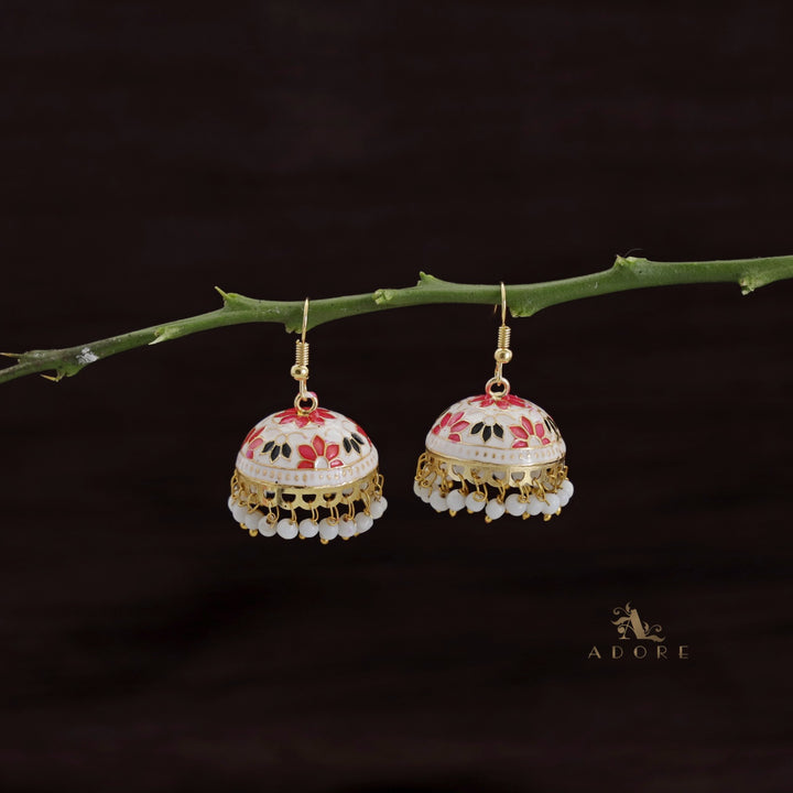 Kaitha Handpainted Pearl Jhumka Drop