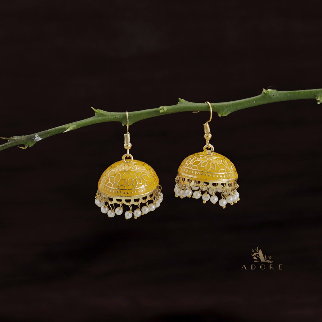 Kaitha Handpainted Pearl Jhumka Drop