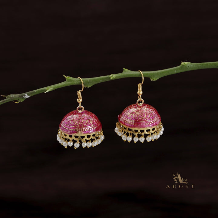 Kaitha Handpainted Pearl Jhumka Drop