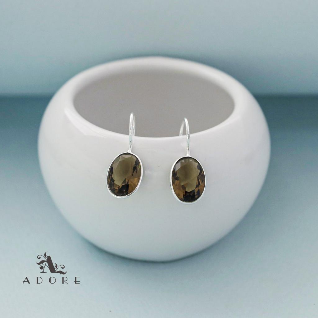 Cercel Silver Oval Drops