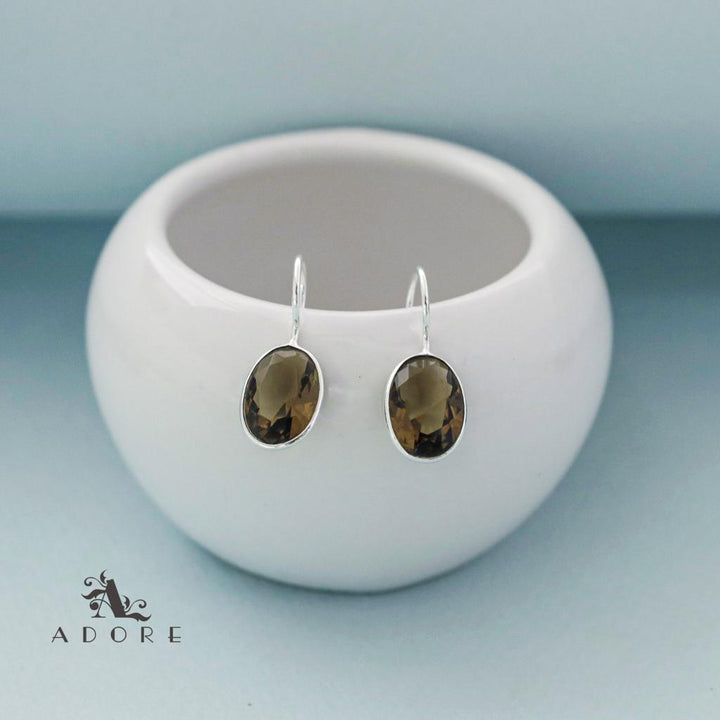 Cercel Silver Oval Drops